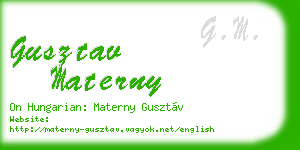 gusztav materny business card